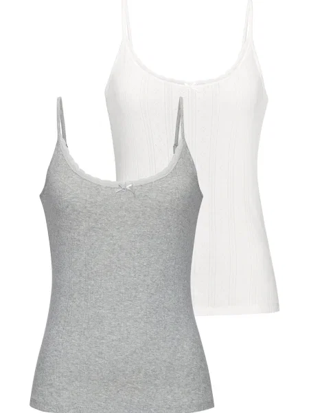 VIVANCE Top z naramnicami svetlo / pegasto siva bež