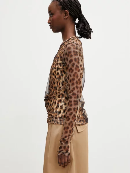 Sportmax Spxzebu bluză damska leopard