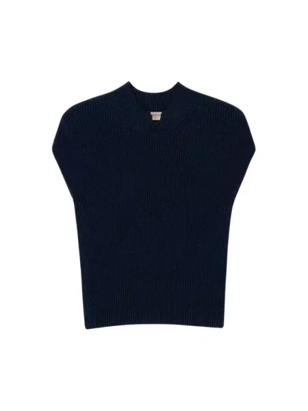 Sweter Twinset z okrągłym dekoltem niebieski