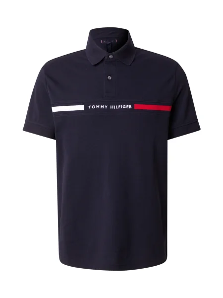 TOMMY HILFIGER Tričko námořnická modř / krvavě červená bílá
