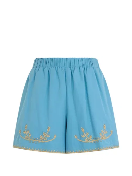 Pantaloni scurți Valentino Garavani cu broderie albastru