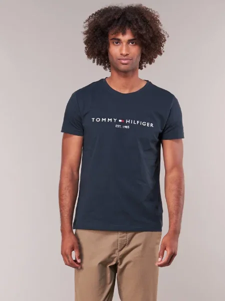 Tommy Hilfiger Póló Core Logo Tee Sötétkék kék