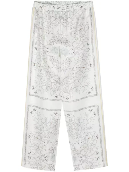 Pantaloni Fabiana Filippi de mătase alb