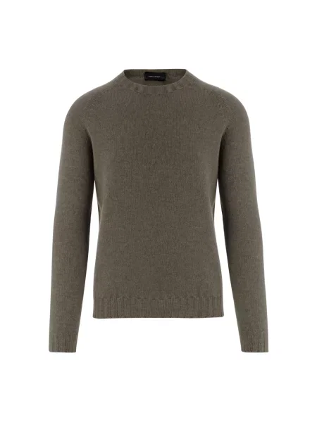 Sweter Tagliatore z kaszmiru brązowy