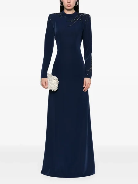 Rochie maxi Cristallini de costum albastru