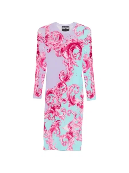 Sukienka jeansowa Versace Jeans Couture fioletowa