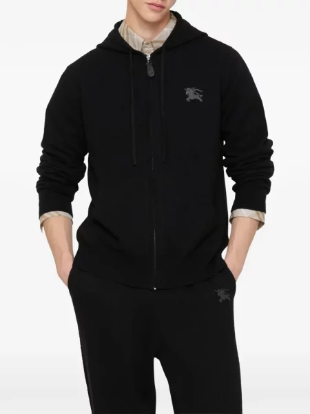 Hanorac cu glugă Burberry de lână negru