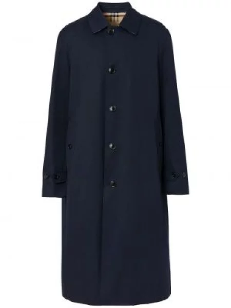 Palton Burberry cu glugă albastru