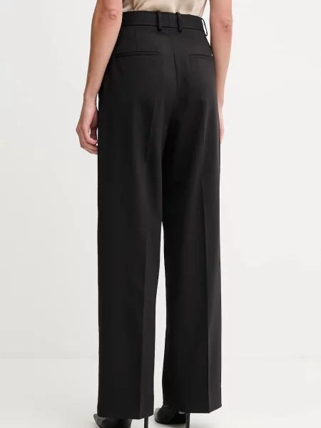 Tommy Hilfiger Szövet nadrág Timeless Straight Fit fekete