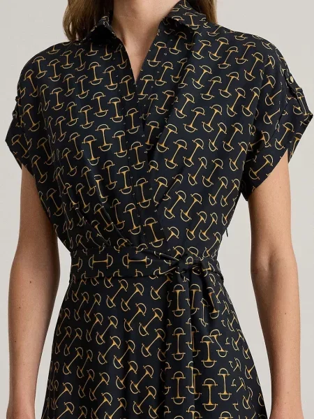 Платье миди Lauren Ralph Lauren клеш синее