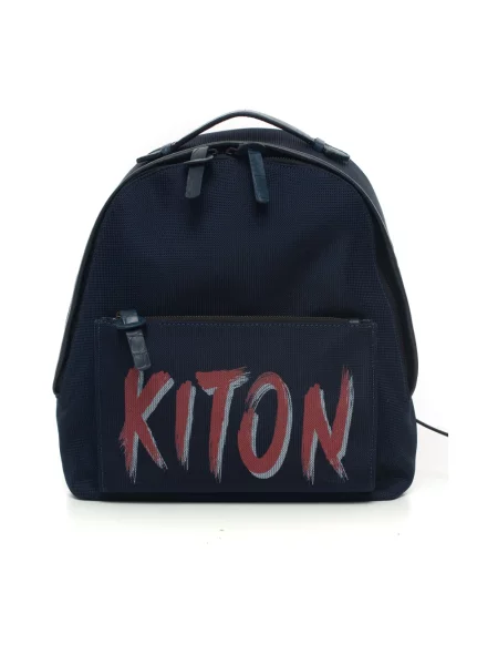 Torba Kiton skórzana z logo niebieska