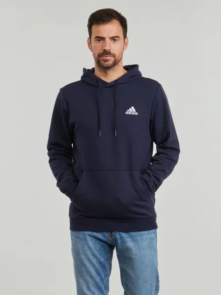 Majica s kapuljačom Adidas od flisa plava