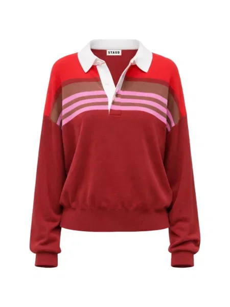Polo Staud w paski czerwone