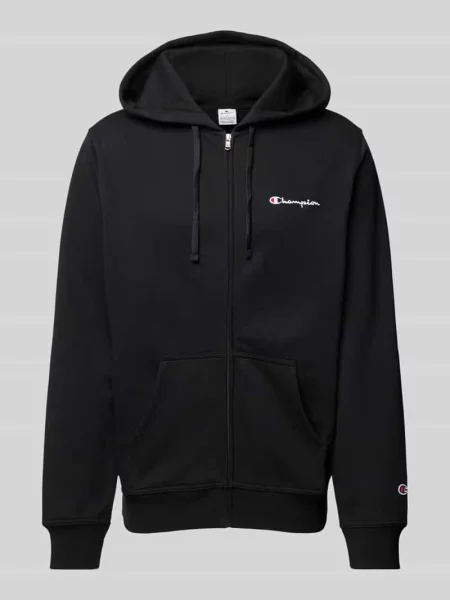 Bluza rozpinana z wyhaftowanym logo Champion czarna