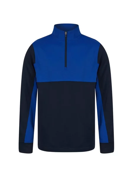 Bluza Dresowa Z Zamkiem Błyskawicznym W Bloku Kolorystycznym niebieska
