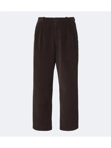 Pantaloni The Row de catifea cord maro