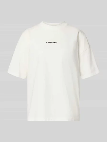 T-shirt o kroju oversize z przeszyciem z logo model BRACY' Pegador beżowa