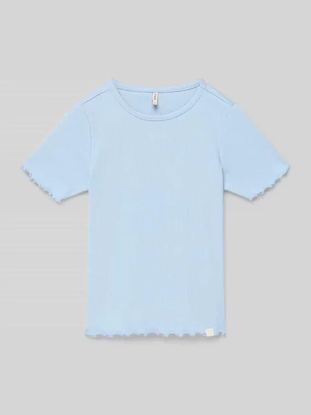 T-shirt o kroju regular fit z mieszanki bawełny model Trinny' Only błękitna
