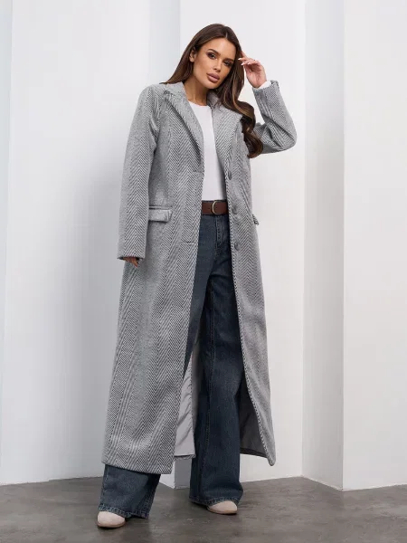 Пальто ISSA Plus кашемір сірий