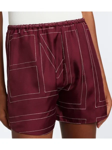 Pantaloni scurți Toteme de mătase roșu