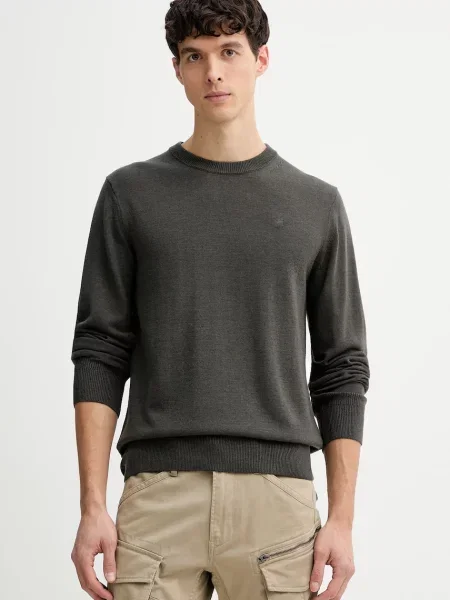 Вълнен пуловер G-Star Premium core зелено