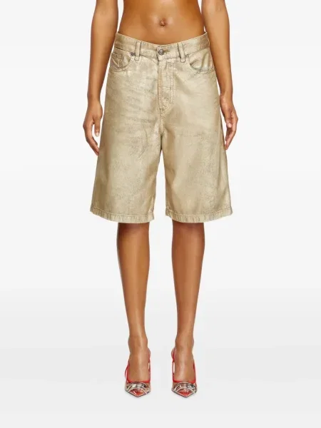 Pantaloni scurți din denim Diesel auriu
