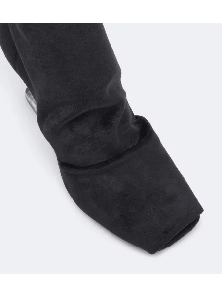 Cizme scurte Rick Owens de catifea negru