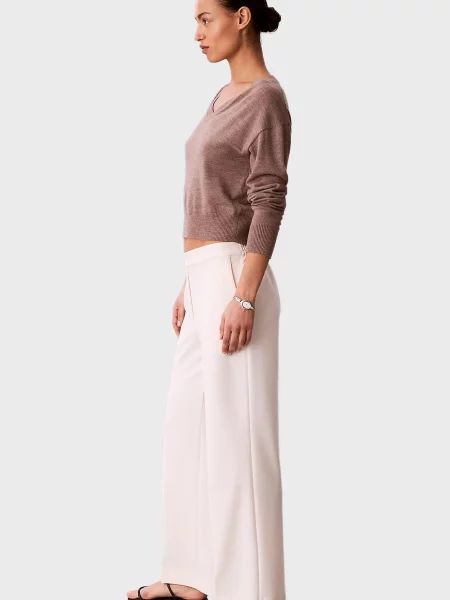 Брюки Calvin Klein из крепа белые