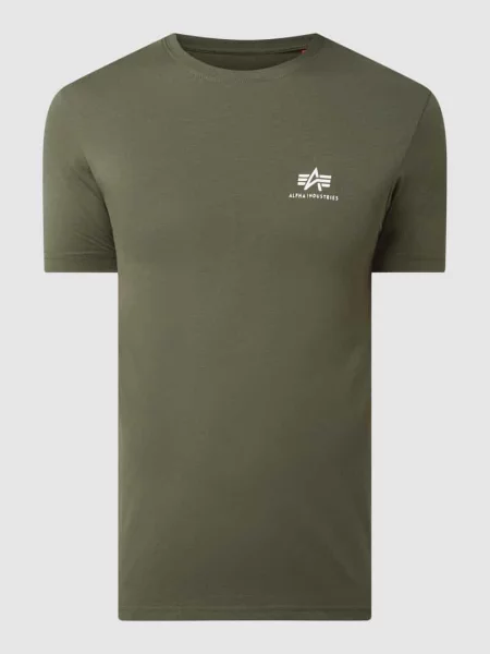 T-shirt z nadrukiem z logo model ‘Basic T’ Alpha Industries zielona