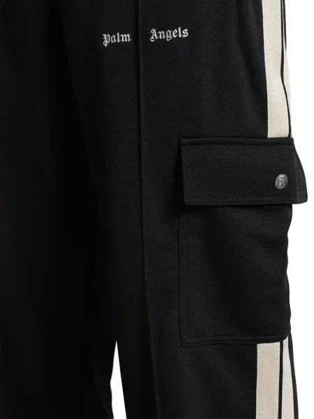 Pantaloni cargo Palm Angels cu dungi negru