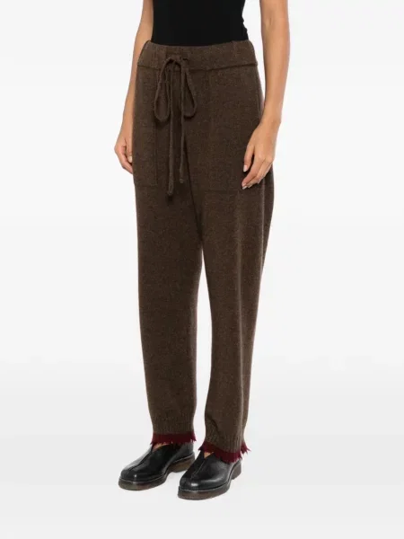 Pantaloni Uma Wang cu cordon maro