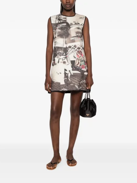 Rochie mini The Artistylist cu imagine în linie A negru