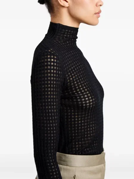 Кариран топ Proenza Schouler White Label от мерино вълна бяло