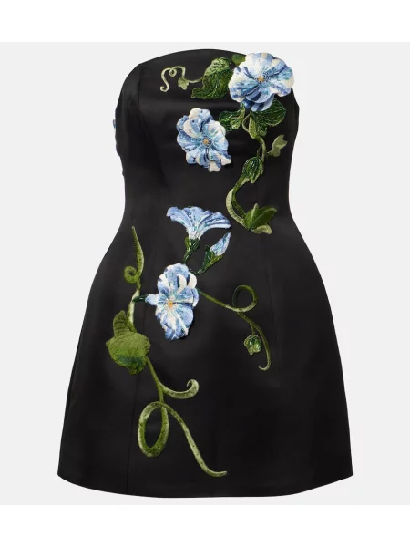 Rochie florală Leo Lin cu model floral de costum negru