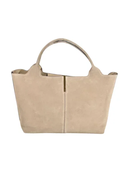 Shopperka Tod's skórzana beżowa