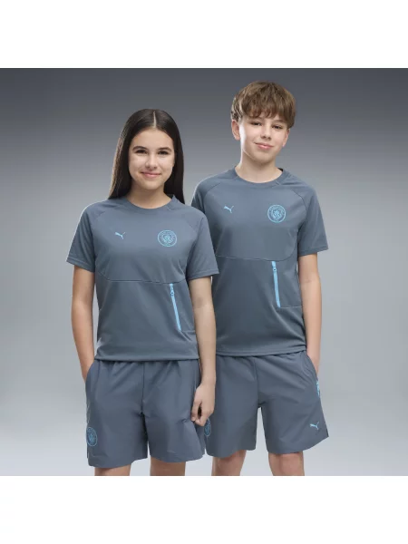 Młodzieżowa koszulka Manchester City PUMATECH z kieszenią Odzież szary