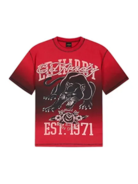 Ed Hardy Tricou Panther roz / roșu cranberry / roşu închis negru