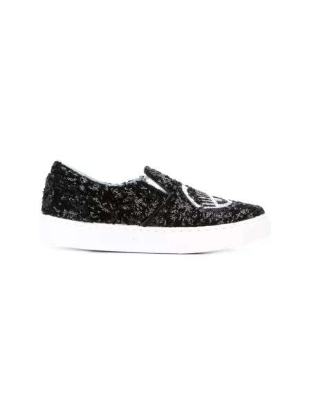 Sneakersy Chiara Ferragni Collection z cekinami skórzane wsuwane czarne