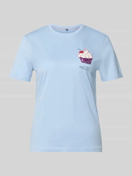 T-shirt o kroju shaping skinny fit z czystej bawełny model KITA' Only