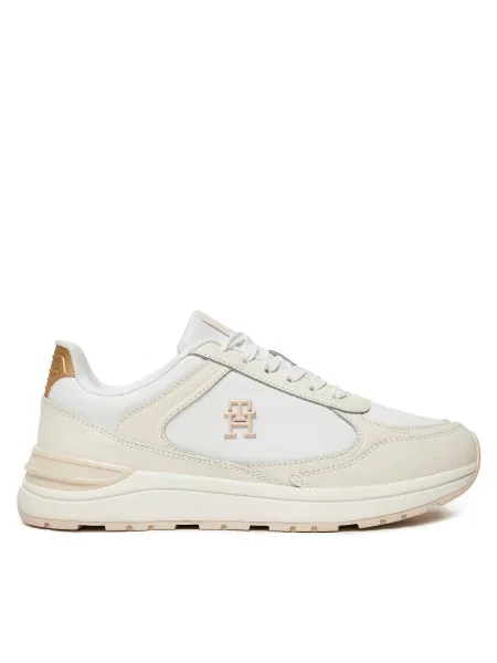 Кожени маратонки Tommy Hilfiger CASUAL FASHION RUNNER LTHR бяло