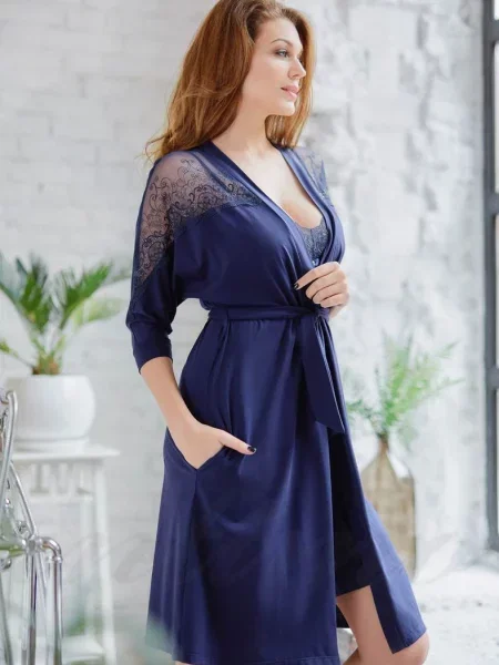 Халат синій