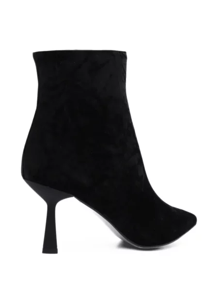 Cizme scurte Paris Punk de catifea negru