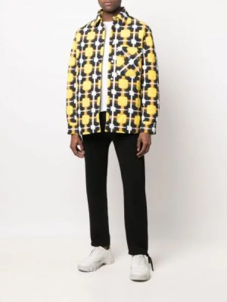 Pledas dygsniuotas striukė Marcelo Burlon County Of Milan geltona