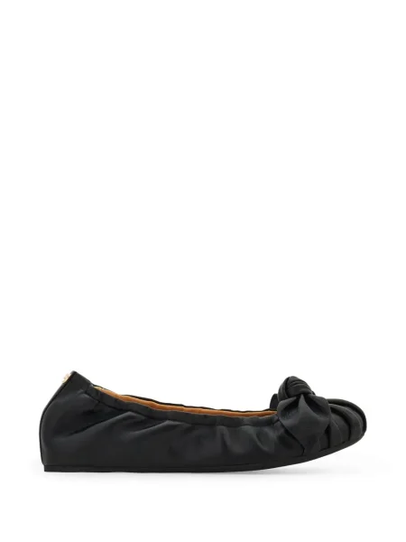 Balerini Ferragamo cu funde fără toc negru