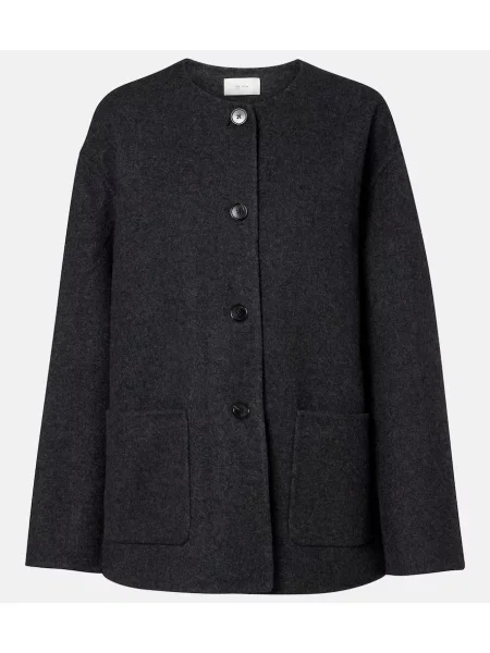 Geacă The Row din cașmir gri