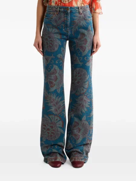 Blugi Etro cu model floral cu imagine albastru