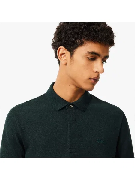 Lacoste Elegancka Koszula Polo Paris Z Elastycznej Bawełny zielona