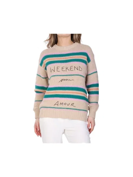 Dzianinowy sweter Weekend beżowy