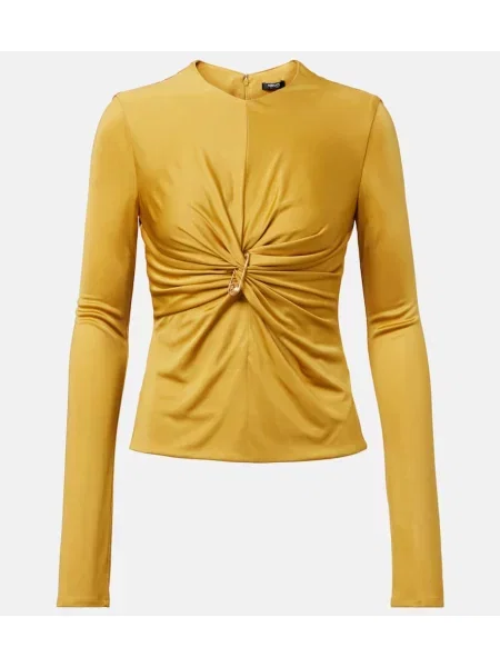 Top Versace din jerseu auriu