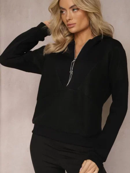 Bluza z Suwakiem i Kapturem Irise czarna